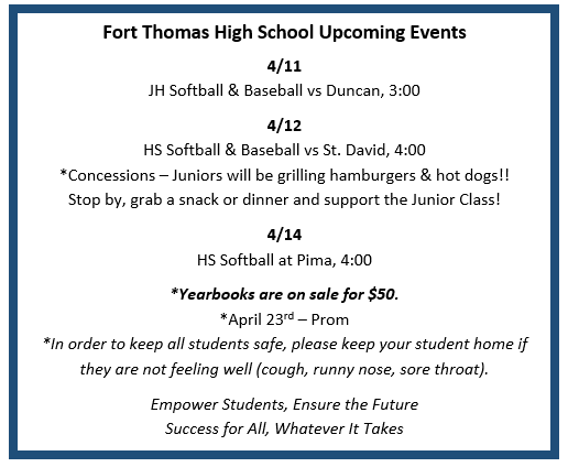 FTHS Events 4/11-14/2022