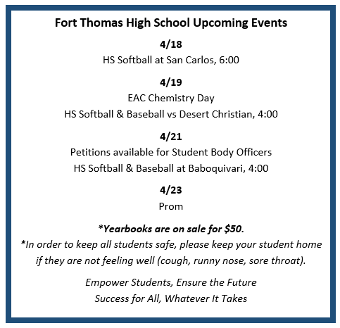 FTHS Events for 4/18-23/2022