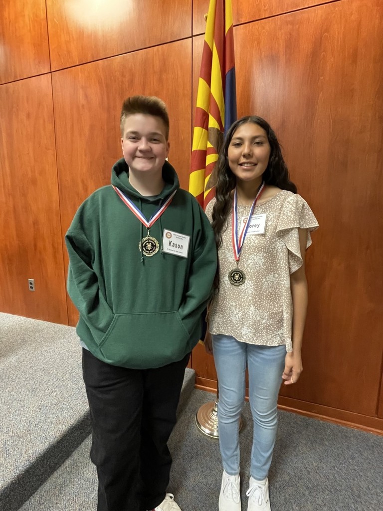 Graham County Spelling Bee - Corey Cody, 3rd Place & Kason Napier, 6th Place
