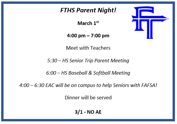 FTHS parent night flyer